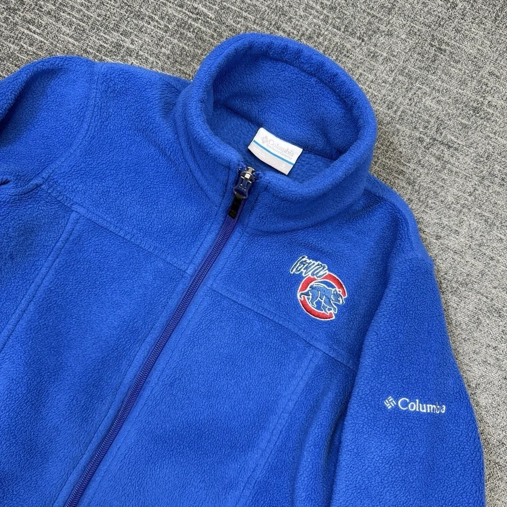 Columbia Iowa Cubs Full Zip Fleece Jacket‎ Youth Small Blue Baseball